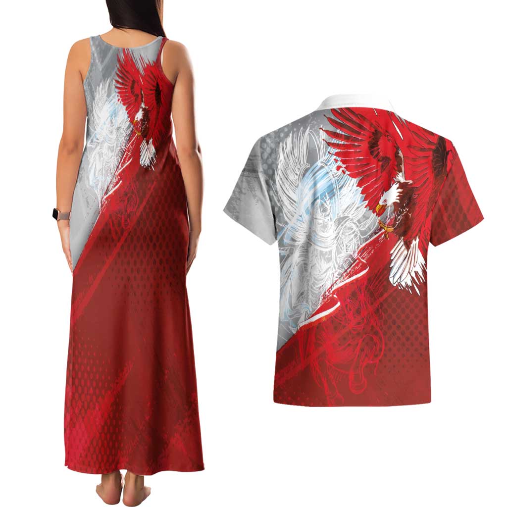 Poland Eagle and Winged Hussar Couples Matching Tank Maxi Dress and Hawaiian Shirt Grunge Sporty Style