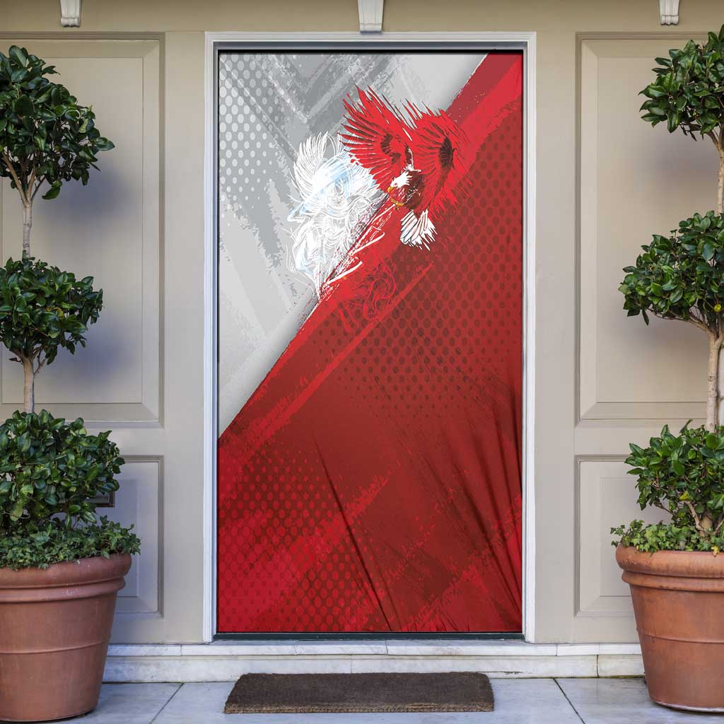 Poland Eagle and Winged Hussar Door Cover Grunge Sporty Style