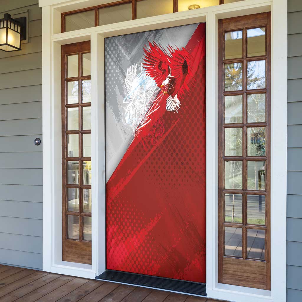 Poland Eagle and Winged Hussar Door Cover Grunge Sporty Style