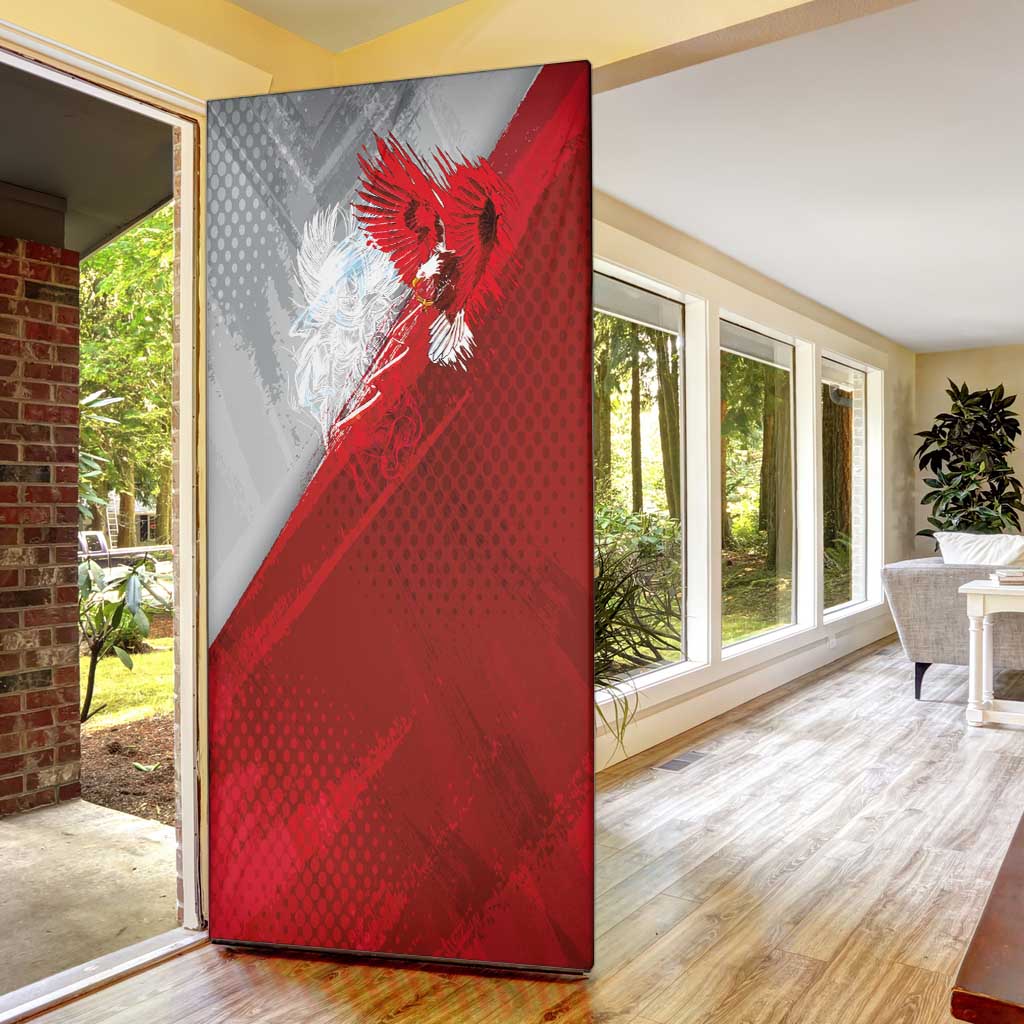 Poland Eagle and Winged Hussar Door Cover Grunge Sporty Style