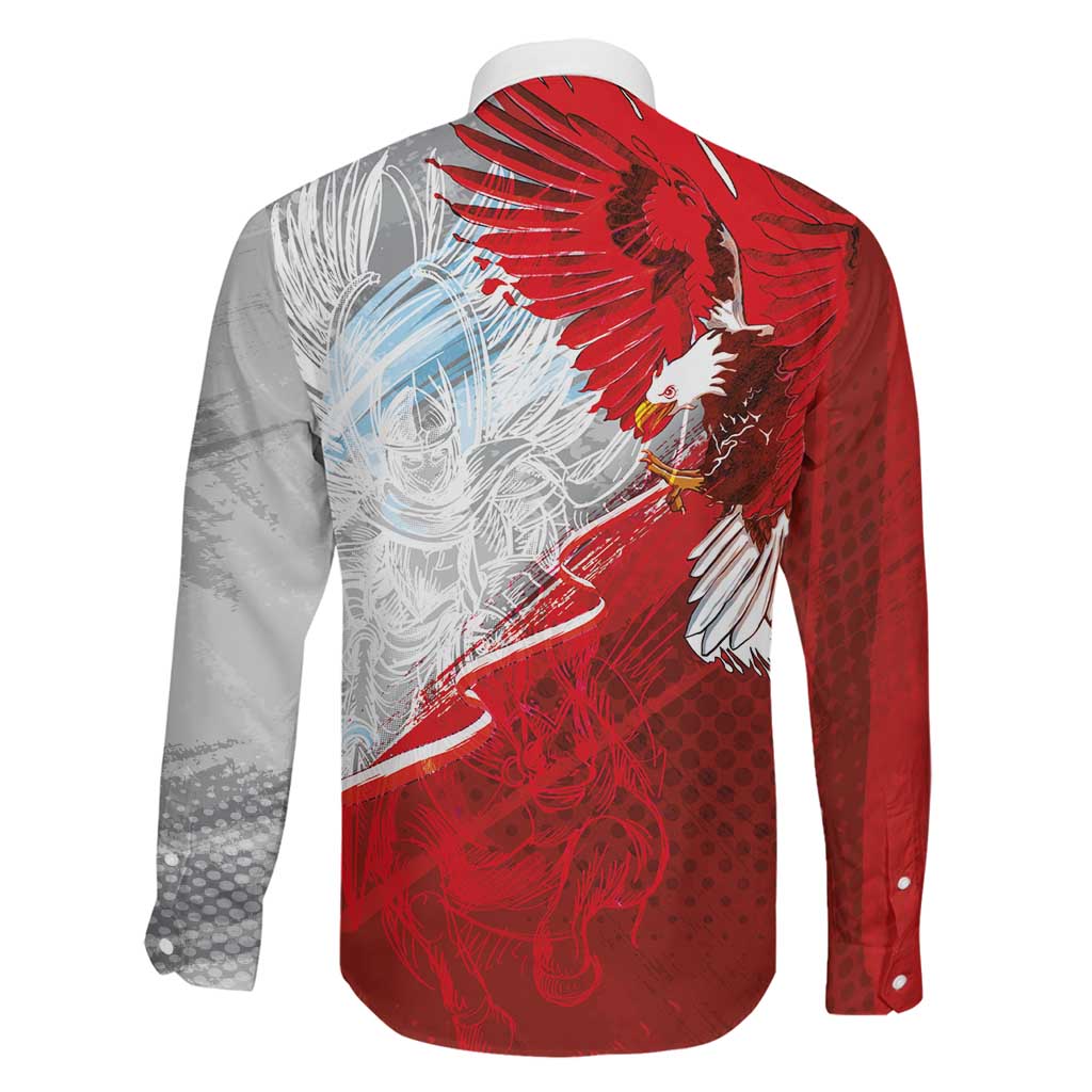 Poland Eagle and Winged Hussar Family Matching Long Sleeve Bodycon Dress and Hawaiian Shirt Grunge Sporty Style