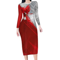 Poland Eagle and Winged Hussar Family Matching Long Sleeve Bodycon Dress and Hawaiian Shirt Grunge Sporty Style