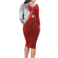 Poland Eagle and Winged Hussar Family Matching Long Sleeve Bodycon Dress and Hawaiian Shirt Grunge Sporty Style