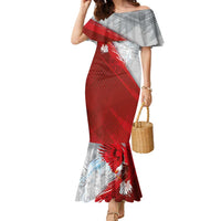 Poland Eagle and Winged Hussar Family Matching Mermaid Dress and Hawaiian Shirt Grunge Sporty Style