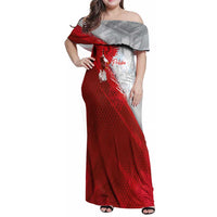 Poland Eagle and Winged Hussar Family Matching Off Shoulder Maxi Dress and Hawaiian Shirt Grunge Sporty Style