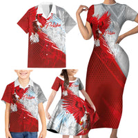Poland Eagle and Winged Hussar Family Matching Short Sleeve Bodycon Dress and Hawaiian Shirt Grunge Sporty Style