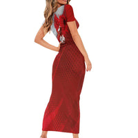 Poland Eagle and Winged Hussar Family Matching Short Sleeve Bodycon Dress and Hawaiian Shirt Grunge Sporty Style