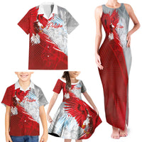 Poland Eagle and Winged Hussar Family Matching Tank Maxi Dress and Hawaiian Shirt Grunge Sporty Style
