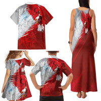 Poland Eagle and Winged Hussar Family Matching Tank Maxi Dress and Hawaiian Shirt Grunge Sporty Style