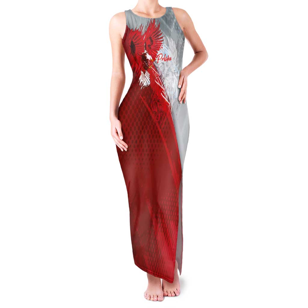 Poland Eagle and Winged Hussar Family Matching Tank Maxi Dress and Hawaiian Shirt Grunge Sporty Style