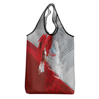Poland Eagle and Winged Hussar Grocery Bag Grunge Sporty Style