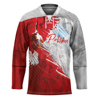 Poland Eagle and Winged Hussar Hockey Jersey Grunge Sporty Style