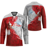 Poland Eagle and Winged Hussar Hockey Jersey Grunge Sporty Style