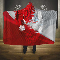 Poland Eagle and Winged Hussar Hooded Blanket Grunge Sporty Style