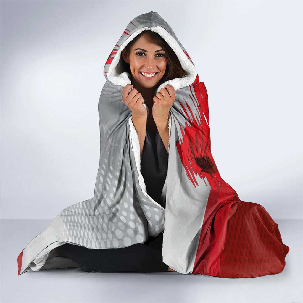 Poland Eagle and Winged Hussar Hooded Blanket Grunge Sporty Style
