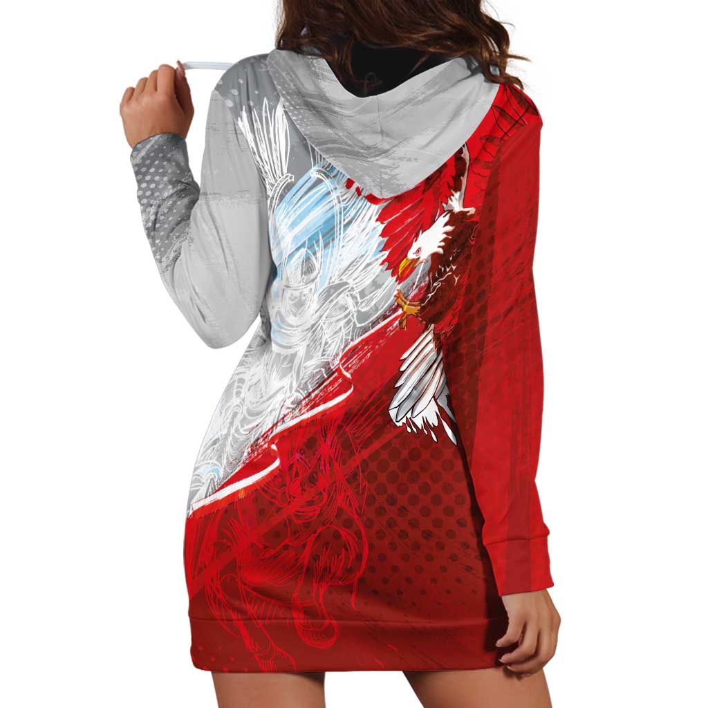 Poland Eagle and Winged Hussar Hoodie Dress Grunge Sporty Style