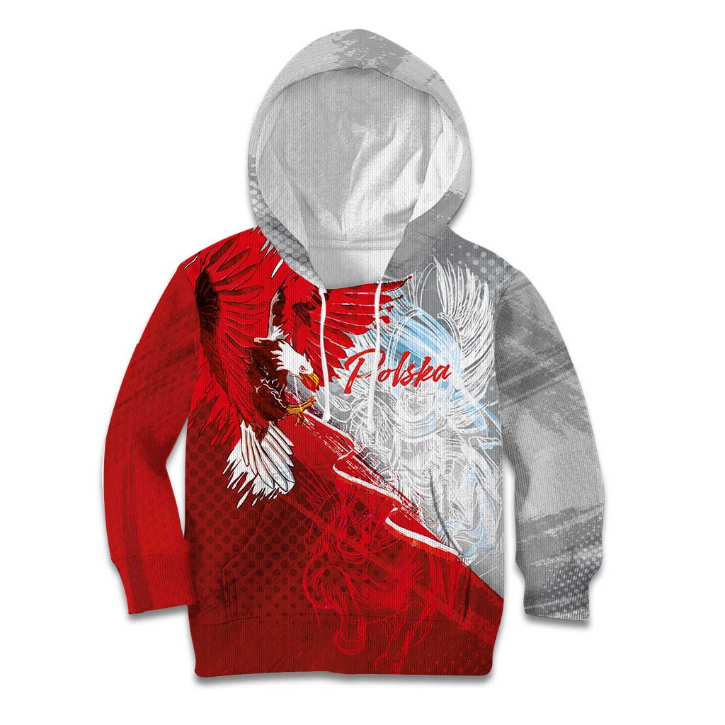 Poland Eagle and Winged Hussar Kid Hoodie Grunge Sporty Style
