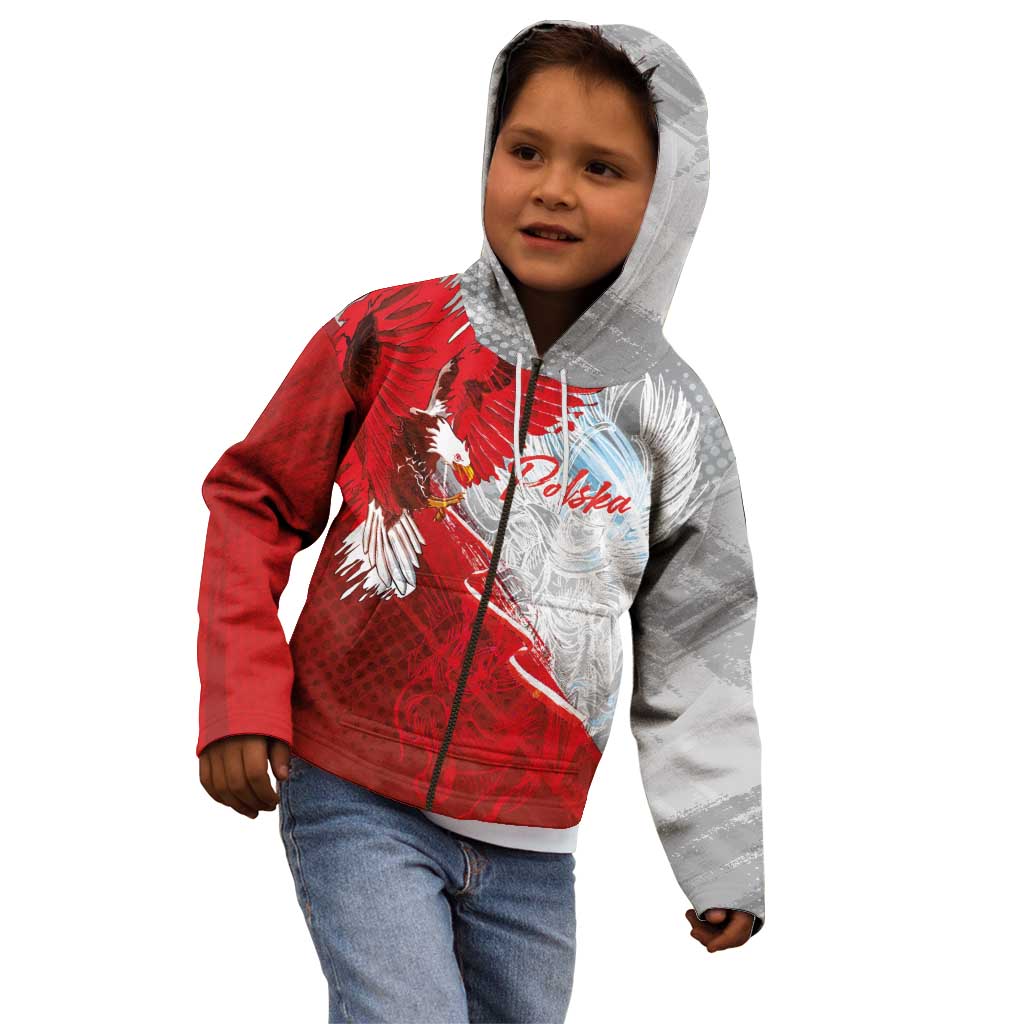 Poland Eagle and Winged Hussar Kid Hoodie Grunge Sporty Style
