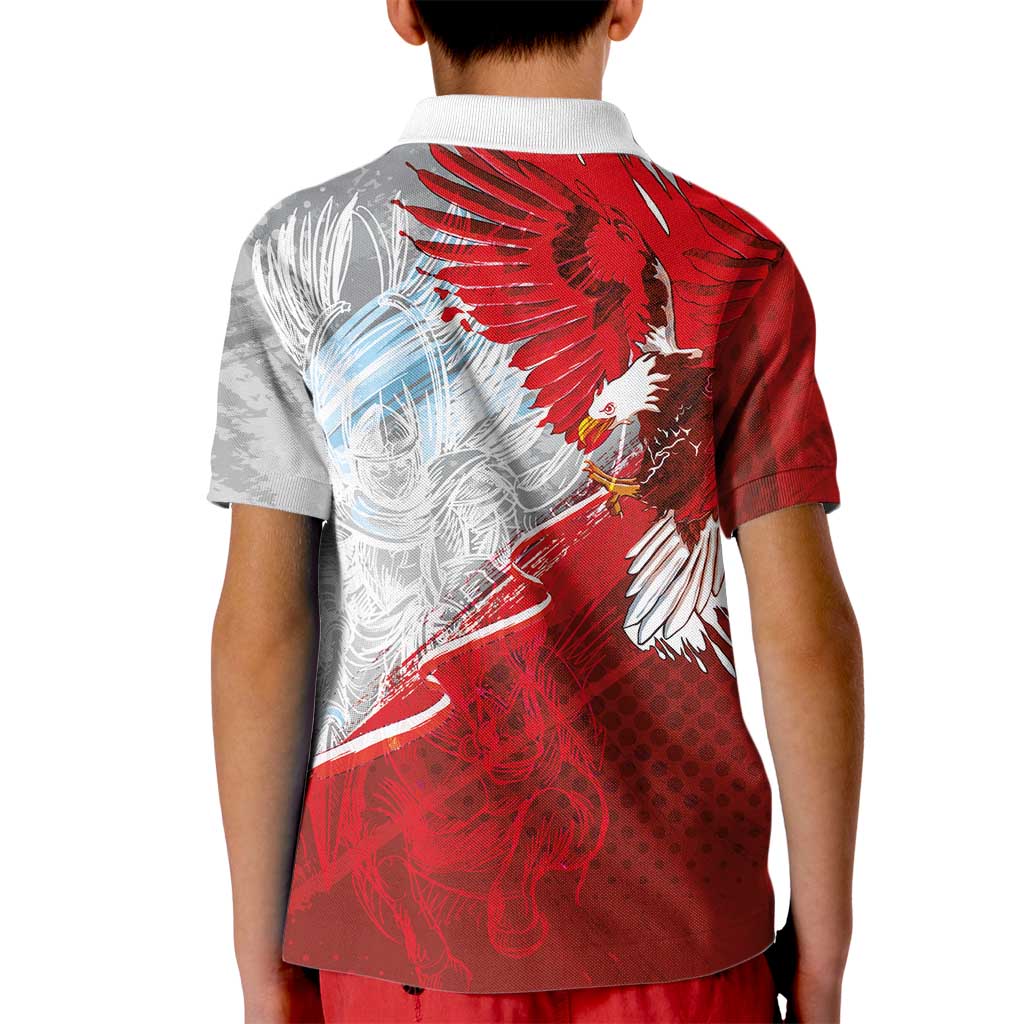 Poland Eagle and Winged Hussar Kid Polo Shirt Grunge Sporty Style