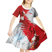 Poland Eagle and Winged Hussar Kid Short Sleeve Dress Grunge Sporty Style