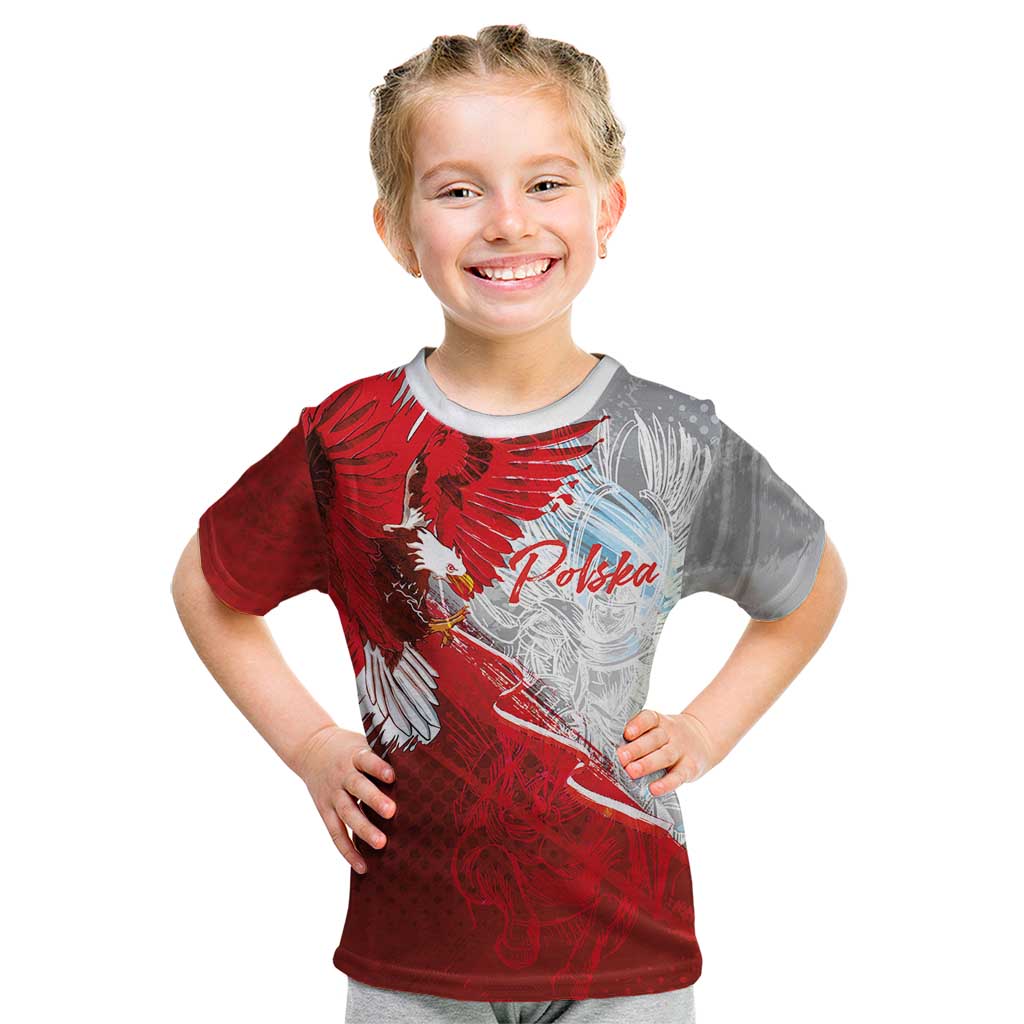 Poland Eagle and Winged Hussar Kid T Shirt Grunge Sporty Style