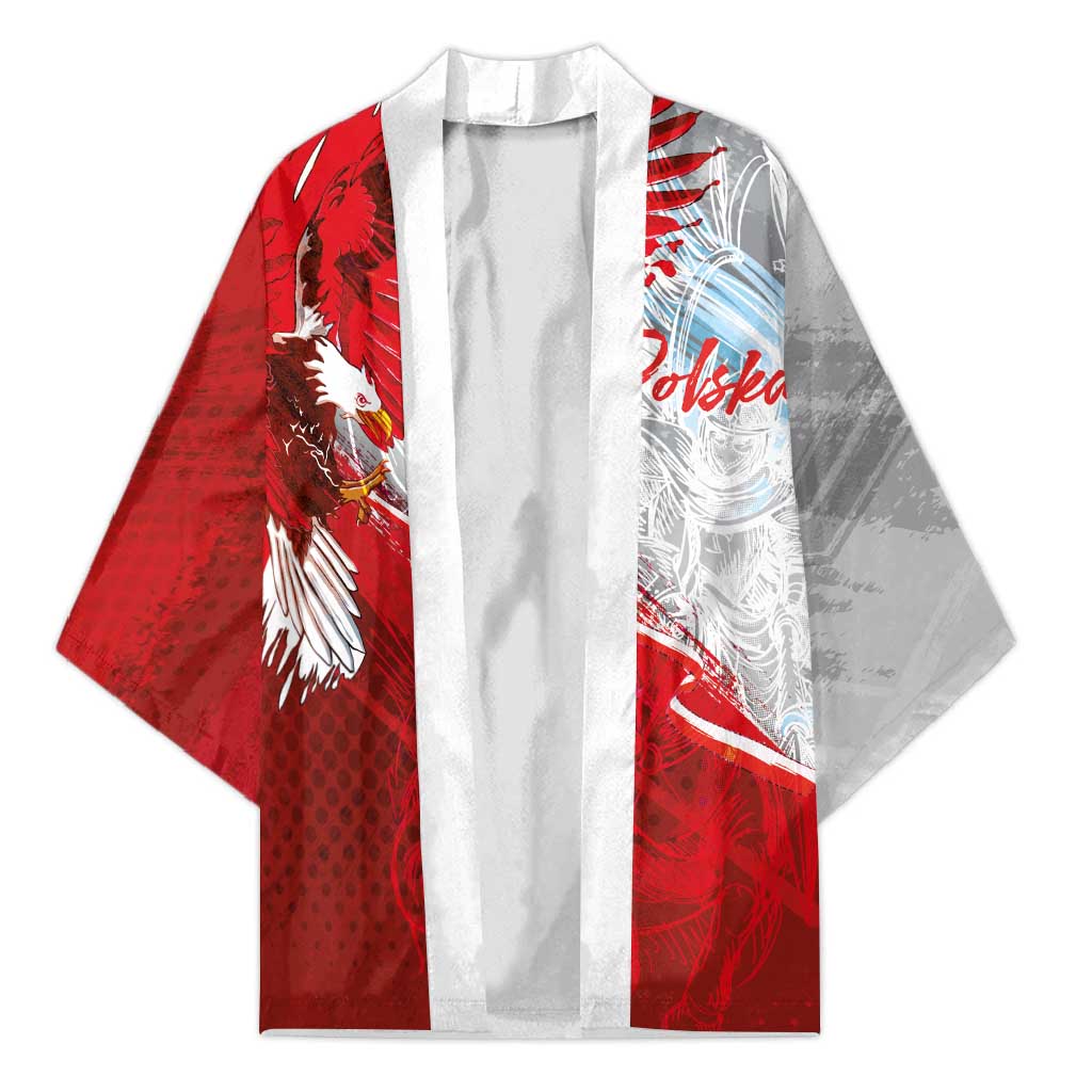 Poland Eagle and Winged Hussar Kimono Grunge Sporty Style