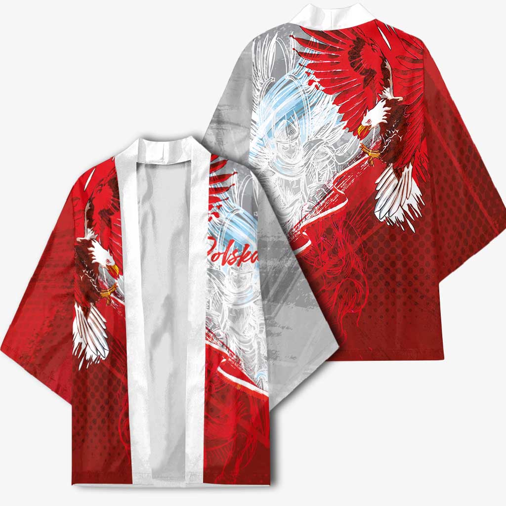 Poland Eagle and Winged Hussar Kimono Grunge Sporty Style