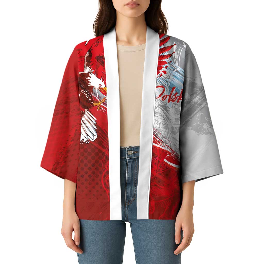 Poland Eagle and Winged Hussar Kimono Grunge Sporty Style
