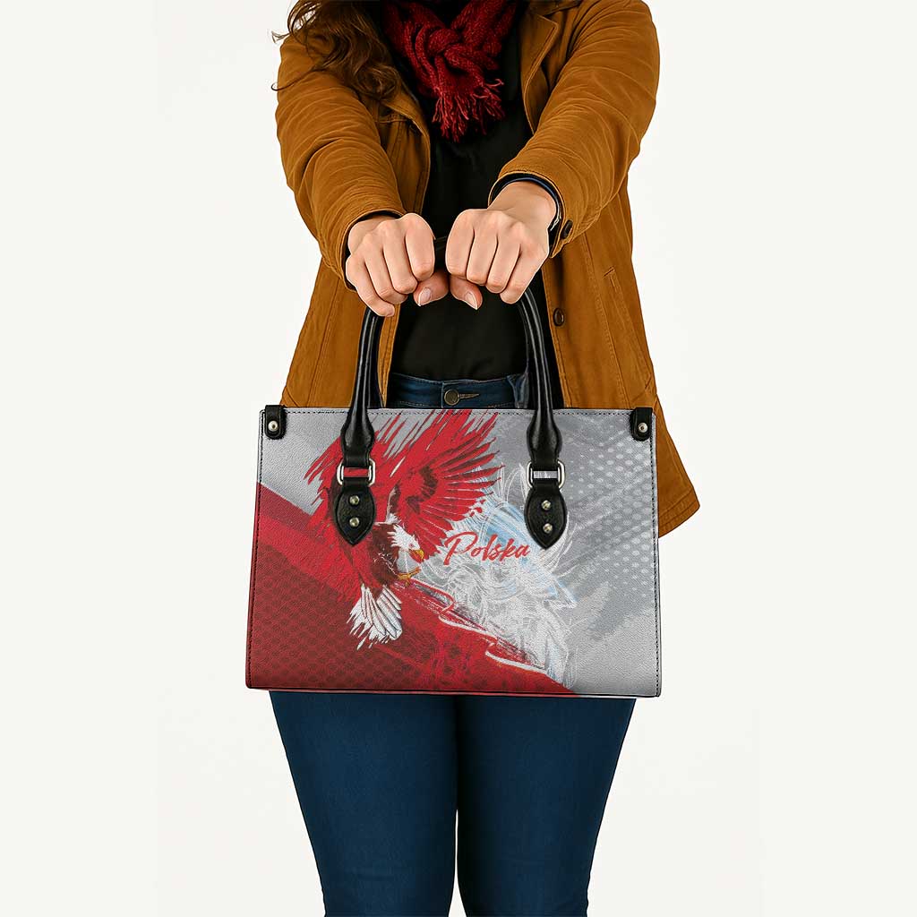 Poland Eagle and Winged Hussar Leather Bag Grunge Sporty Style