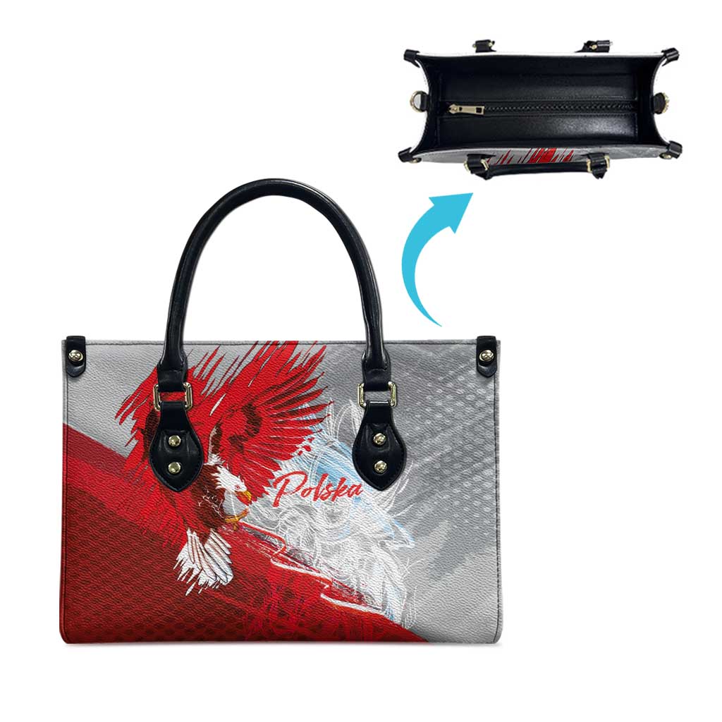 Poland Eagle and Winged Hussar Leather Bag Grunge Sporty Style