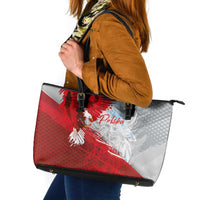 Poland Eagle and Winged Hussar Leather Tote Bag Grunge Sporty Style