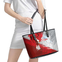 Poland Eagle and Winged Hussar Leather Tote Bag Grunge Sporty Style