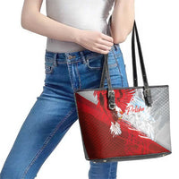 Poland Eagle and Winged Hussar Leather Tote Bag Grunge Sporty Style