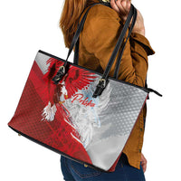 Poland Eagle and Winged Hussar Leather Tote Bag Grunge Sporty Style