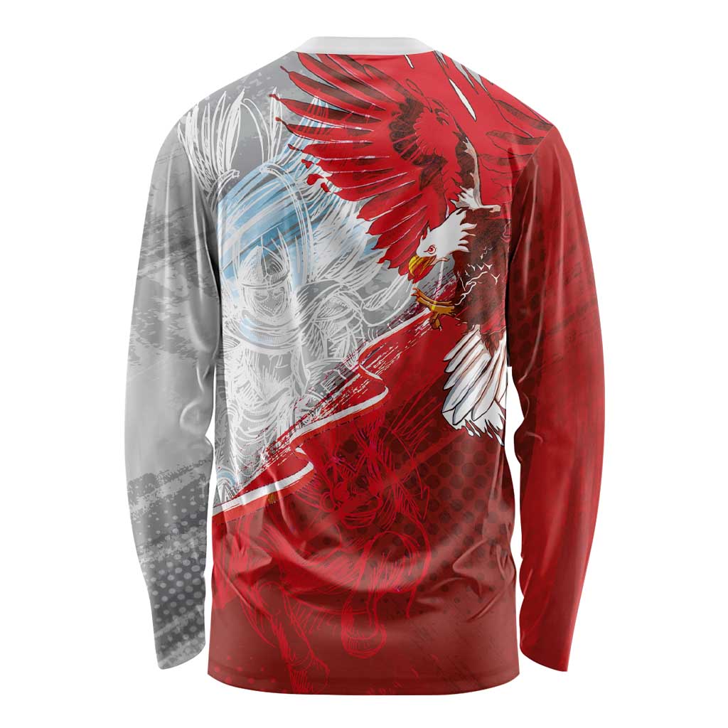 Poland Eagle and Winged Hussar Long Sleeve Shirt Grunge Sporty Style