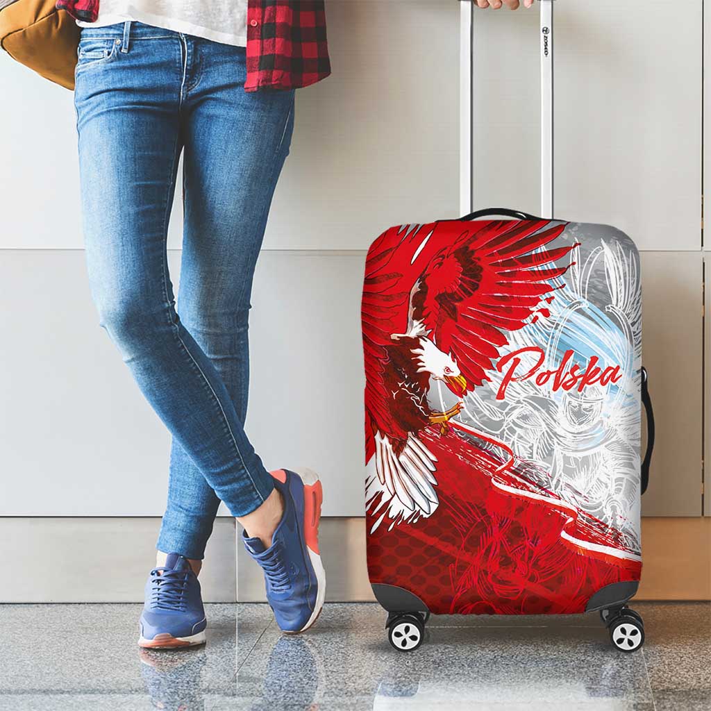 Poland Eagle and Winged Hussar Luggage Cover Grunge Sporty Style