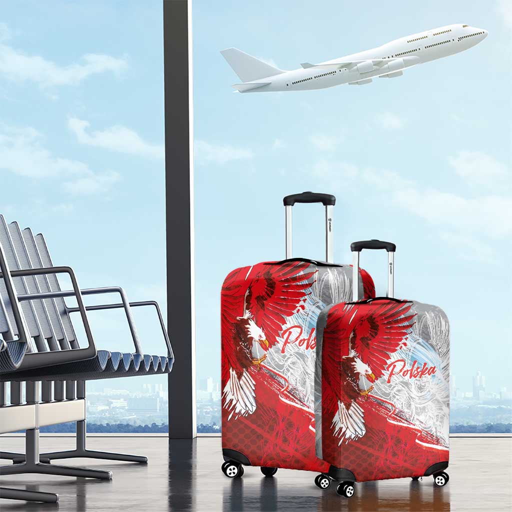Poland Eagle and Winged Hussar Luggage Cover Grunge Sporty Style
