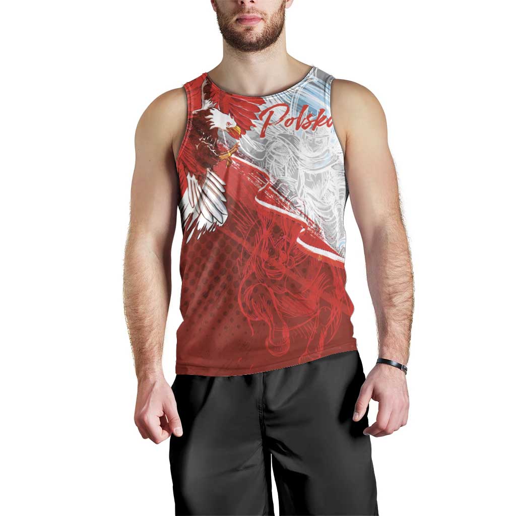Poland Eagle and Winged Hussar Men Tank Top Grunge Sporty Style