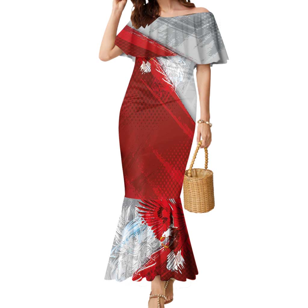 Poland Eagle and Winged Hussar Mermaid Dress Grunge Sporty Style
