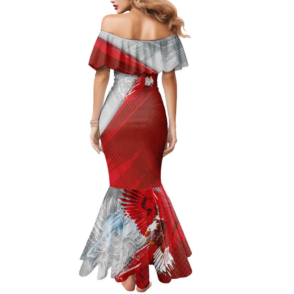 Poland Eagle and Winged Hussar Mermaid Dress Grunge Sporty Style