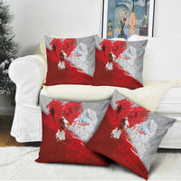 Poland Eagle and Winged Hussar Pillow Cover Grunge Sporty Style