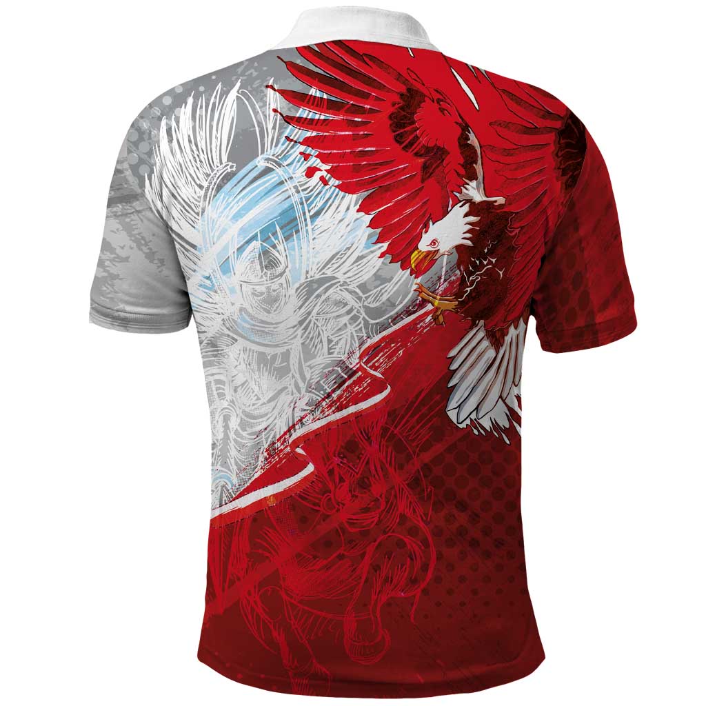 Poland Eagle and Winged Hussar Polo Shirt Grunge Sporty Style