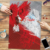 Poland Eagle and Winged Hussar Puzzle Grunge Sporty Style