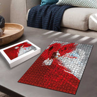 Poland Eagle and Winged Hussar Puzzle Grunge Sporty Style