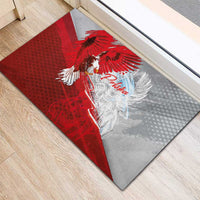 Poland Eagle and Winged Hussar Rubber Doormat Grunge Sporty Style