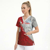 Poland Eagle and Winged Hussar Scrub Top Grunge Sporty Style
