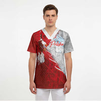 Poland Eagle and Winged Hussar Scrub Top Grunge Sporty Style
