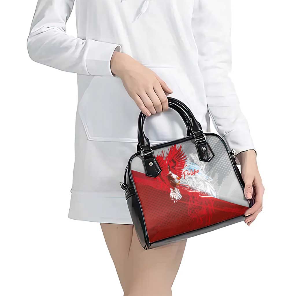 Poland Eagle and Winged Hussar Shoulder Handbag Grunge Sporty Style