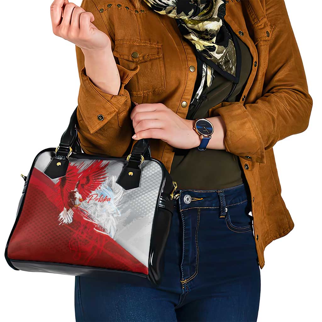 Poland Eagle and Winged Hussar Shoulder Handbag Grunge Sporty Style