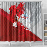 Poland Eagle and Winged Hussar Shower Curtain Grunge Sporty Style